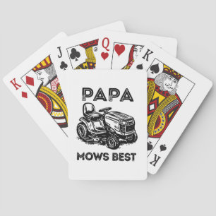 Vaderdag Lawn Trekker rijdende grasmaaier  Pokerkaarten