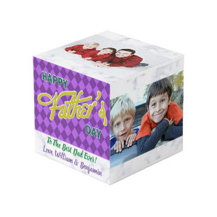 Vaderdag Liefde Foto Collage 4 Afbeeldingen Kubus