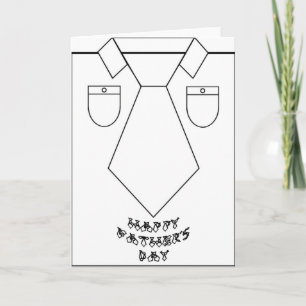 Vaderdag Lijn Kunst Shirt Das Stropdas Lettertype Kaart