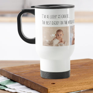 Vaderdag Lucky Me Beste Papa Foto's Aangepast Reisbeker