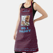 Vaderdag Maroon Zig Zag Naam en foto Schort (Insitu)