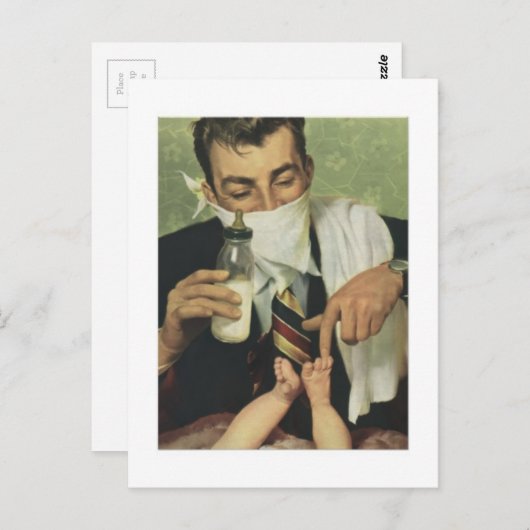  vaderdag met pap wisselende luiers briefkaart (Voorkant / Achterkant)