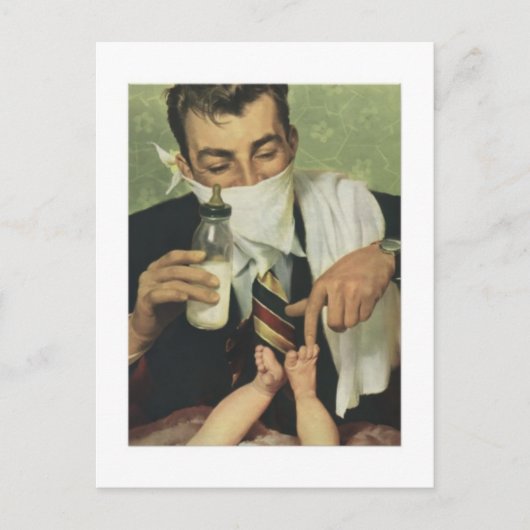  vaderdag met pap wisselende luiers briefkaart (Voorkant)