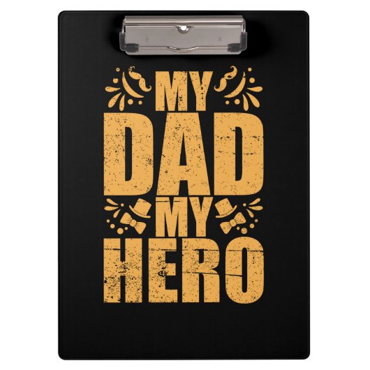 Vaderdag Mijn vader Mijn Hero Klembord (Voorkant)