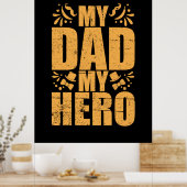 Vaderdag Mijn vader Mijn Hero Poster (Keuken)