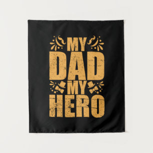 Vaderdag Mijn vader Mijn Hero Wandkleed