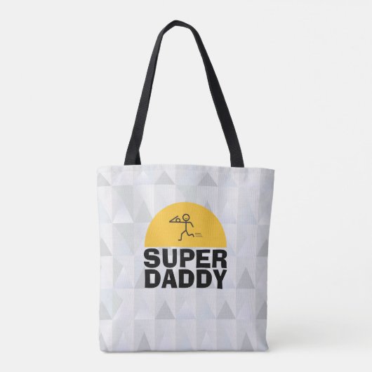 Vaderdag modern design "SUPER DAD" Trendy Draagtas (Achterkant)
