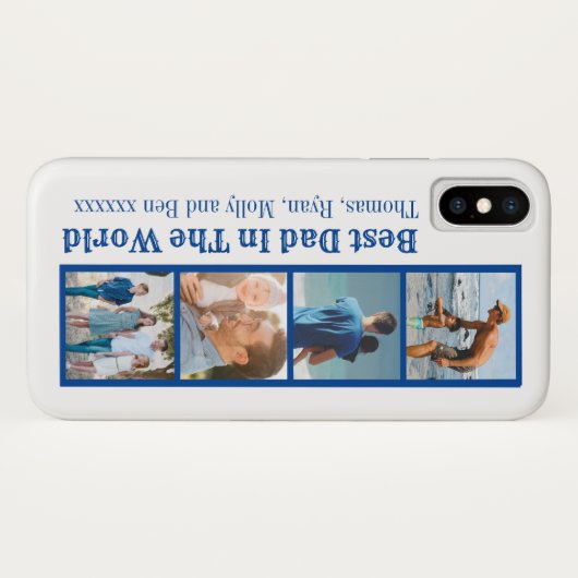 Vaderdag moderne fotocollage Case-Mate iPhone case (Achterkant (horizontaal))