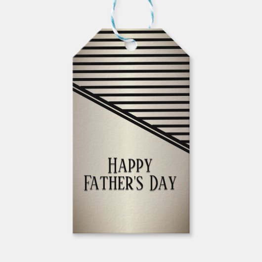 Vaderdag moderne lijnkunst cadeaulabel (Voorkant)
