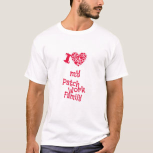 Vaderdag Moederdag hart Ik hou van mijn patchwor T-shirt