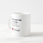 Vaderdag Mok. Geweldige voor elke vader! Koffiemok (Voorkant links)