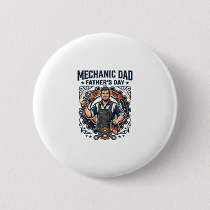 Vaderdag monteur vader shirt grappige werkende vad ronde button 5,7 cm