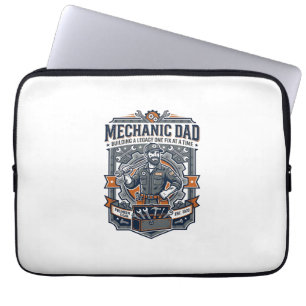 Vaderdag monteur vader T-shirt grappige werkende v Laptop Sleeve
