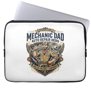 Vaderdag monteur vader T-shirt grappige werkende v Laptop Sleeve