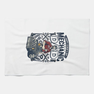 Vaderdag monteur vader T-shirt grappige werkende v Theedoek