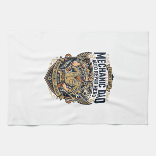 Vaderdag monteur vader T-shirt grappige werkende v Theedoek