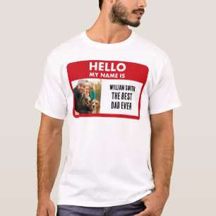 Vaderdag   Naamplaatje met foto Beste papa ooit T-shirt