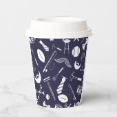 Vaderdag Navy Papieren Bekers (Achterkant)