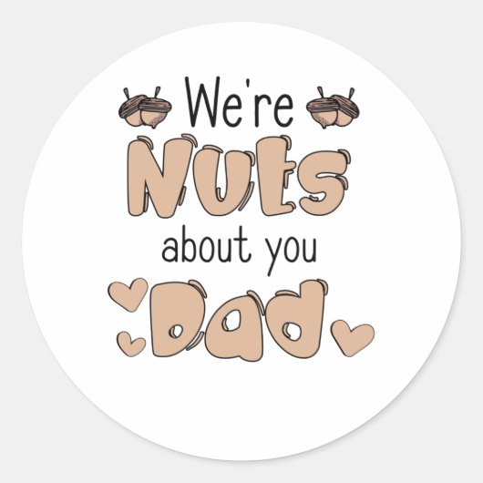 vaderdag Nut Nut Papa Dad Love Mannen's Ronde Sticker (Voorkant)