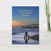 Vaderdag op het strand met honden zonsondergang en kaart (Voorkant)