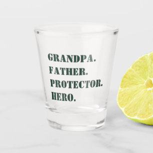 Vaderdag opa Father Protector Hero Text Shot Glas