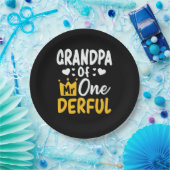 Vaderdag |Opa van de heer Onederful 1st Birthday Papieren Bordje (Feest)