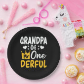 Vaderdag |Opa van de heer Onederful 1st Birthday Papieren Bordje (Feest)