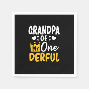 Vaderdag Opa van de heer Onederful 1st Birthday Servet