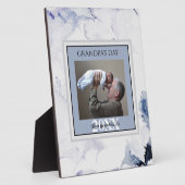 Vaderdag opa's Day Blue First Photo Lijst Fotoplaat (Zijkant)