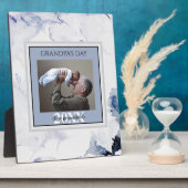 Vaderdag opa's Day Blue First Photo Lijst Fotoplaat (Zijkant)