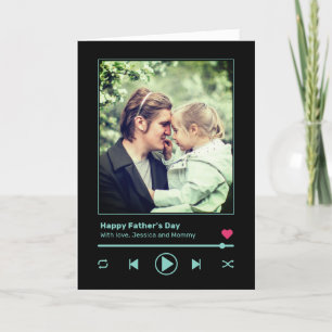 Vaderdag pa Custom Photo Cool Music Player Feestdagen Kaart