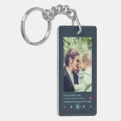 Vaderdag pa Custom Photo Cool Music Player Sleutelhanger (Voorkant Links)
