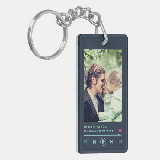 Vaderdag pa Custom Photo Cool Music Player Sleutelhanger (Voorkant Links)