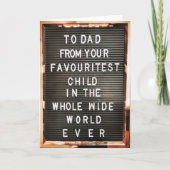 Vaderdag| PAP| Favoriete kind| birthday Kaart (Voorkant)