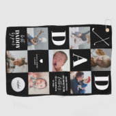 Vaderdag Pap Foto Collage Golf Towel Golfhanddoek (Horizontaal)