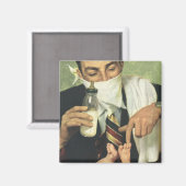  Vaderdag, pap geeft Baby een fles Magneet (Voorkant / Achterkant)