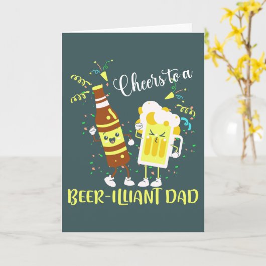 Vaderdag pap grappen over biergievader kaart (Gele Bloem)