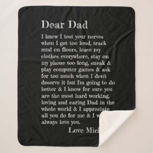 vaderdag pap Typografie Letter gepersonaliseerd Sherpa Deken