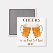 Vaderdag pap World's Best Ever Monogram Magneet (Voorkant / Achterkant)