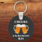 Vaderdag pap World's Best Ever Monogram Sleutelhanger (Achterkant)