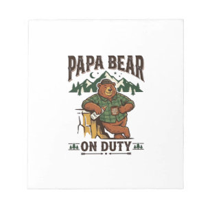 Vaderdag Papa Beer Op Dienst Shirt Funny Animal Da Notitieblok