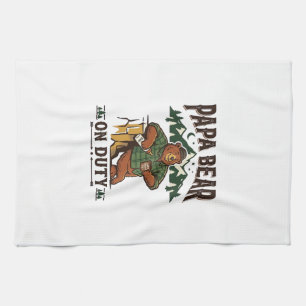 Vaderdag Papa Beer Op Dienst Shirt Funny Animal Da Theedoek