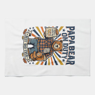 Vaderdag Papa Beer Op Dienst Shirt Funny Animal Da Theedoek