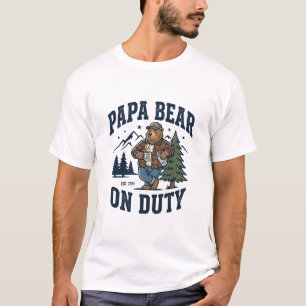 Vaderdag Papa Beer Op Dienst Shirt Grappig Dier Da