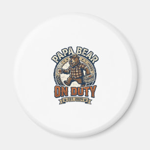 Vaderdag Papa Beer Op Dienst Shirt Grappig Dier Da Magneet