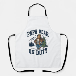 Vaderdag Papa Beer Op Dienst Shirt Grappig Dier Da Schort