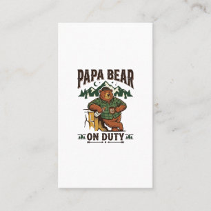 Vaderdag Papa Beer Op Dienst Shirt Grappig Dier Da Visitekaartje