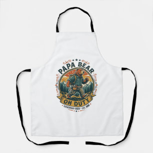 Vaderdag Papa Beer Op Dienst Shirt Grappig Dieren Schort