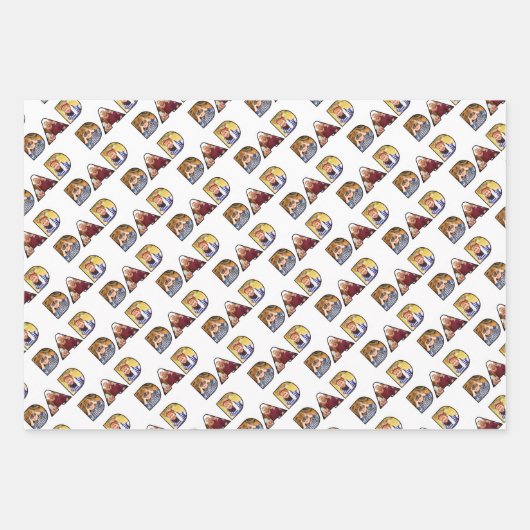 Vaderdag Papa Fotocollage Custom Pattern Inpakpapier Vel (Voorkant)