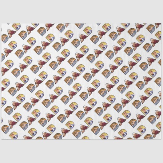 Vaderdag Papa Fotocollage Custom Pattern Tissuepapier (Voorkant)